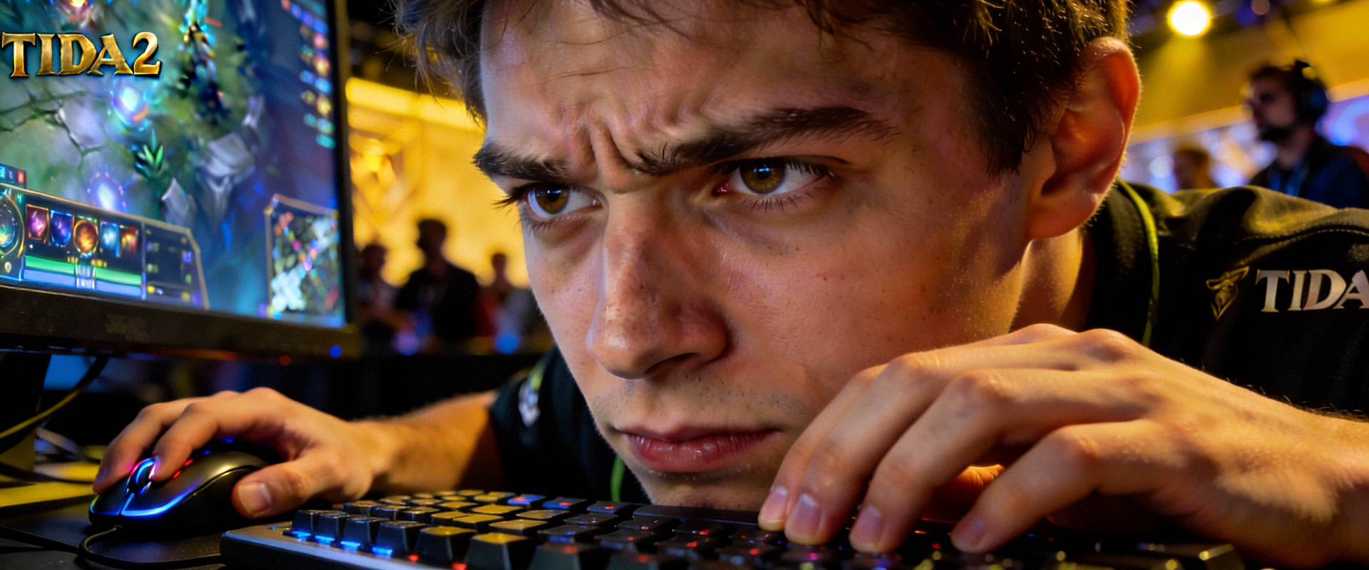 DOTA2国际邀请赛TI现场 - 选手专注比赛的特写镜头